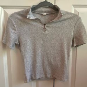Garage Women’s Quarter Zip Grey Shirt